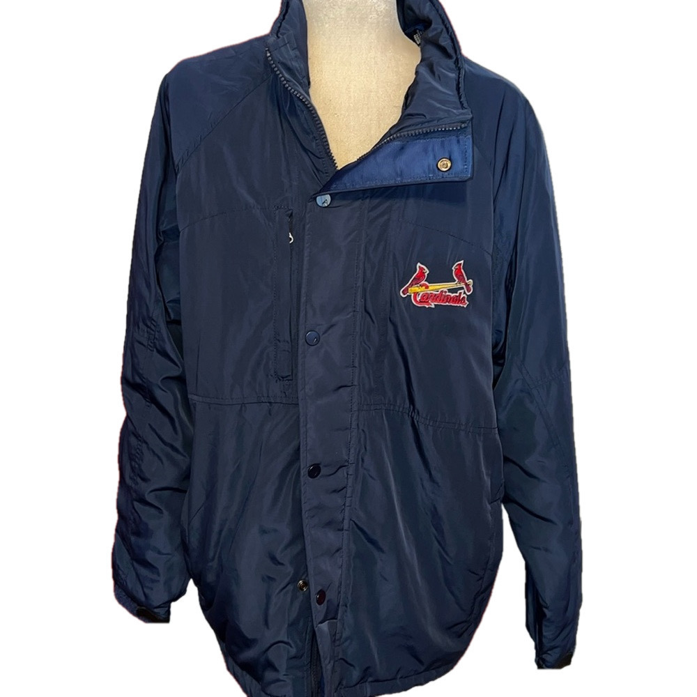 Vintage Antigua Mens St Louis Cardinals Blue Fill Zip Jacket Size Large